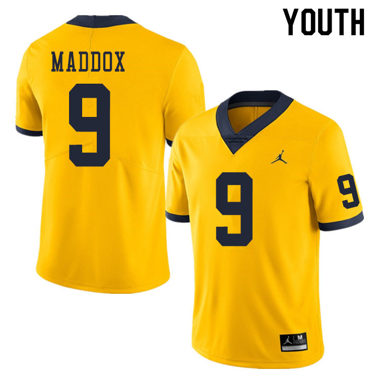 Youth #9 Andy Maddox Michigan Wolverines College Football Jerseys Sale-Yellow